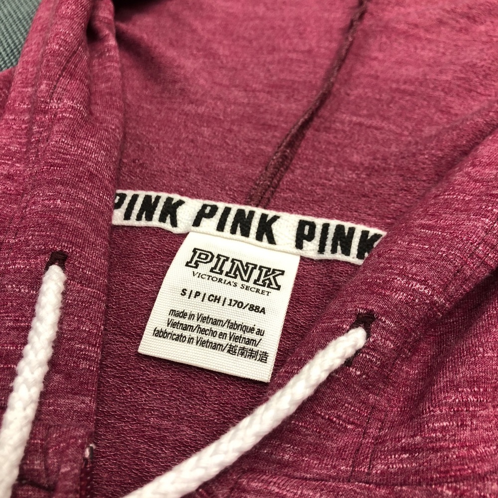 NWOT Victoria’s Secret Dark Pink Hoodie Sz Sm - Picture 3 of 7